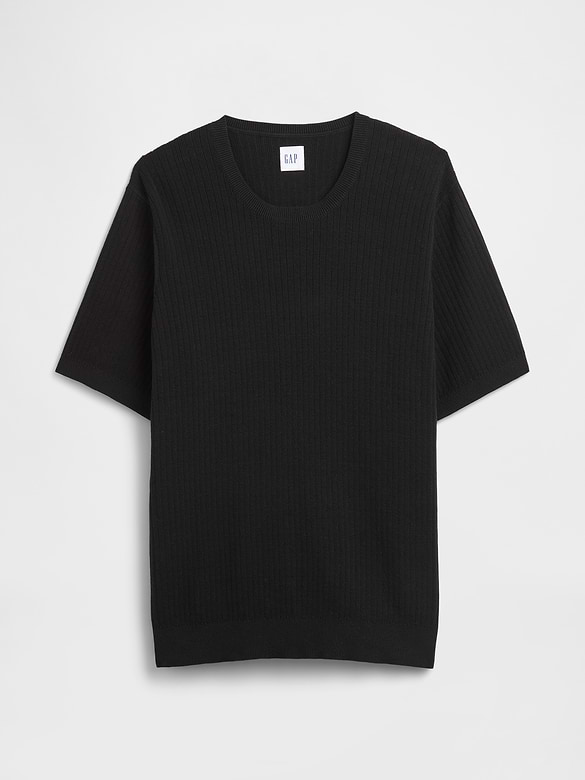 Ribbed Crewneck Sweater T-Shirt
