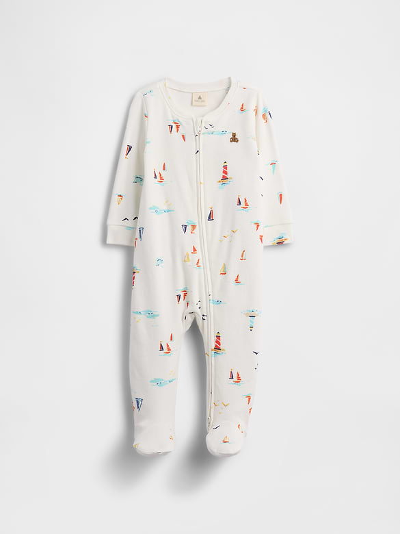 Baby Print Two-Way Zip One-Piece