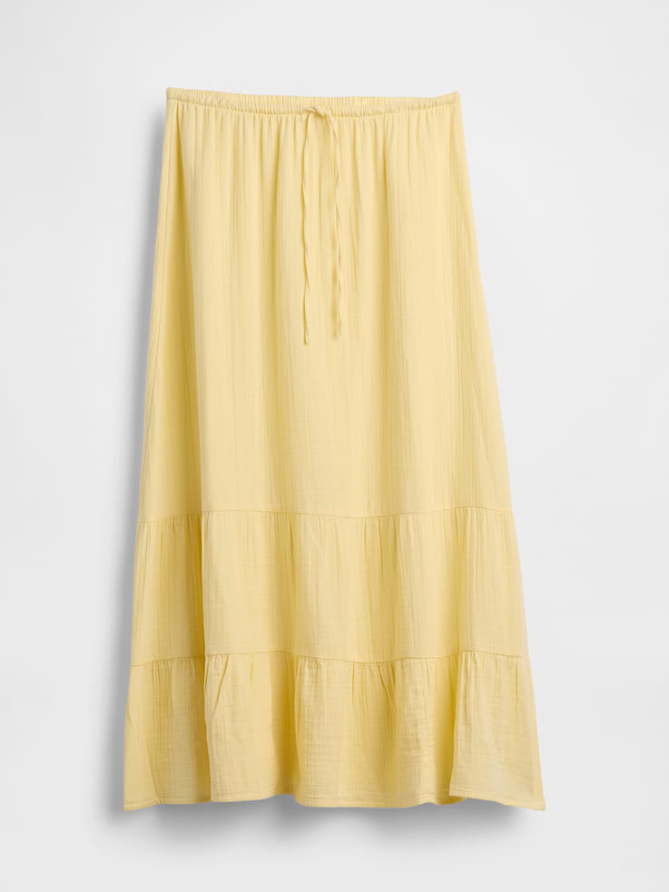 Image number 5 showing, Cotton Gauze Tiered Easy Maxi Skirt