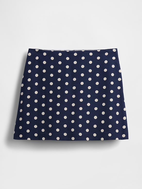 Linen-Blend Mini Skort