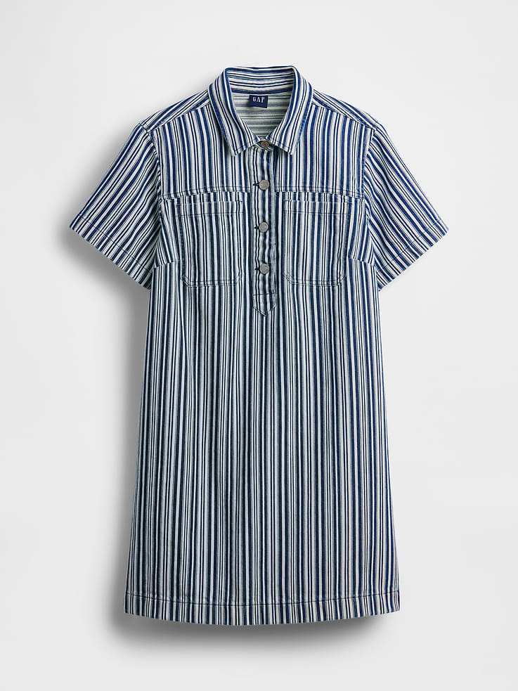 Image number 5 showing, Denim Stripe Popover Mini Dress