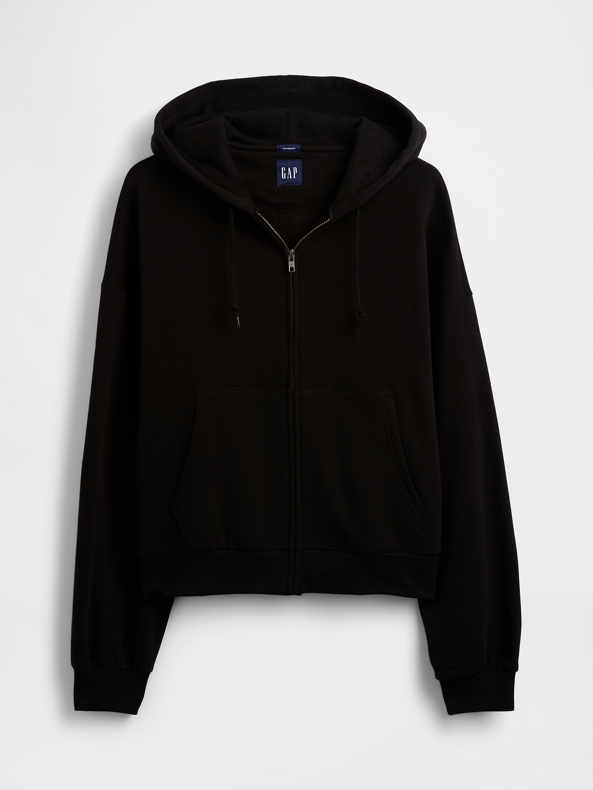 VintageSoft Oversized Crop Zip Hoodie | Gap