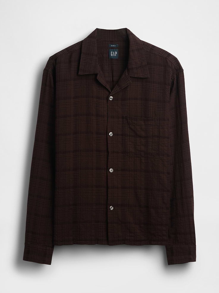 Image number 5 showing, Relaxed Straight-Hem Seersucker Shirt