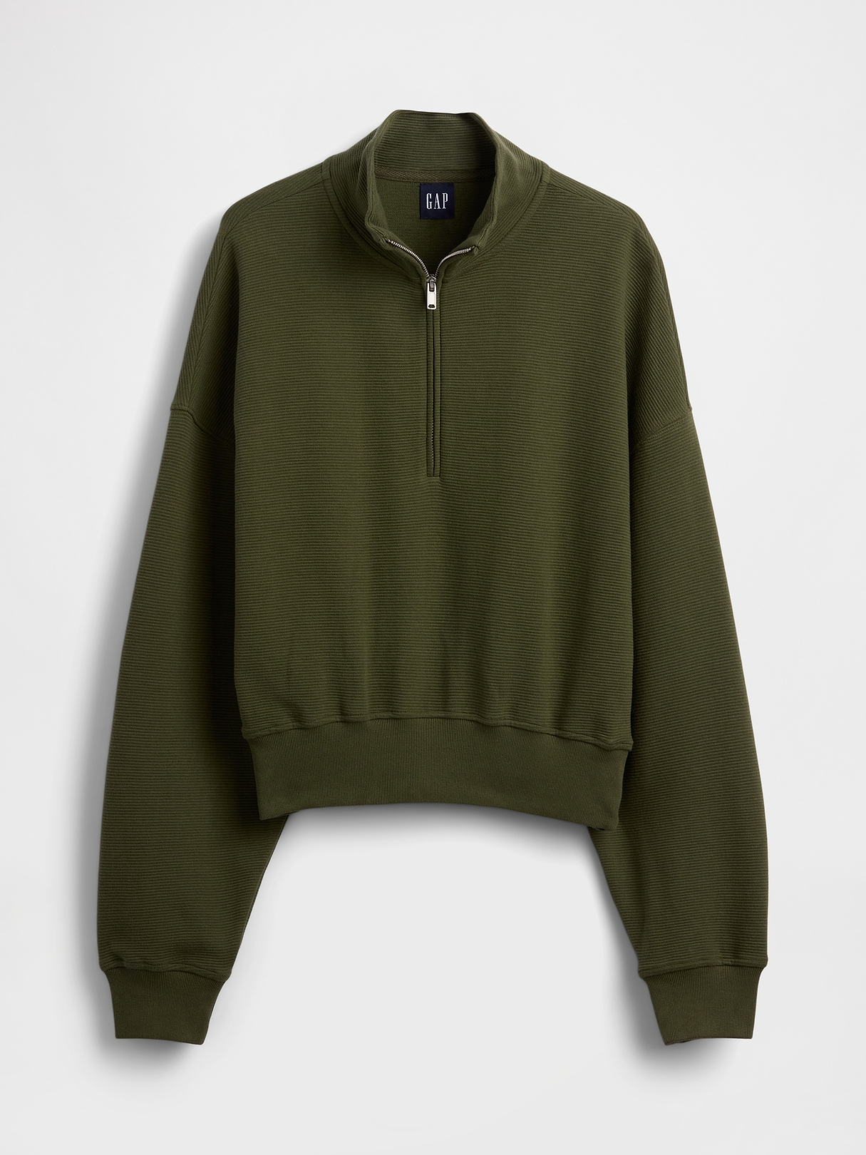 Textured Cotton Oversized Half-Zip Pullover | Gap