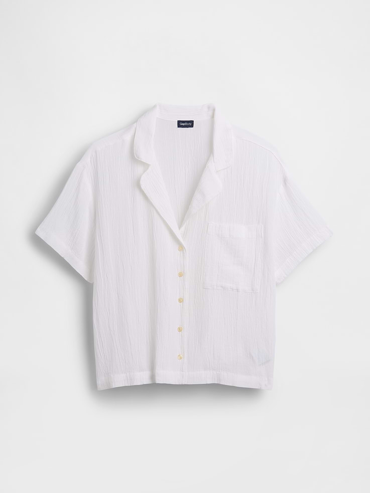 Image number 4 showing, Crinkle Gauze Oversized PJ Shirt
