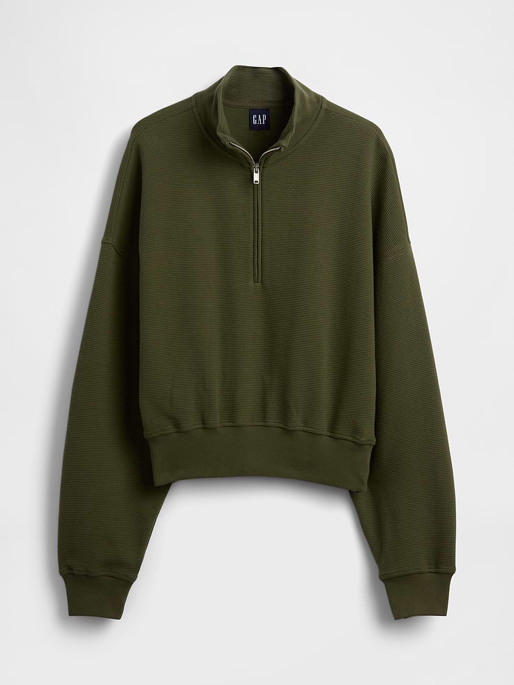 Image number 5 showing, Textured Cotton Oversized Half-Zip Pullover