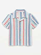 Image number 1 showing, Short-Sleeve Striped Textured Shirt for Toddler Boys