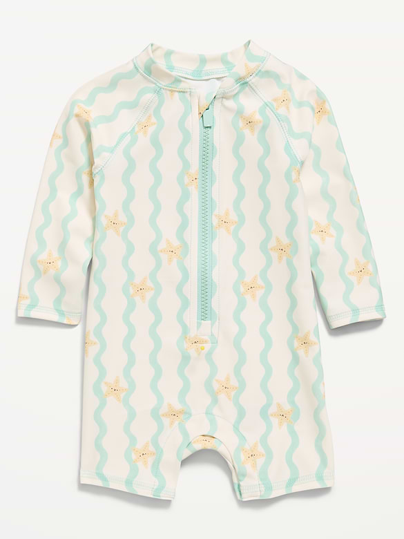 Printed Swim Rashguard Bodysuit for Baby