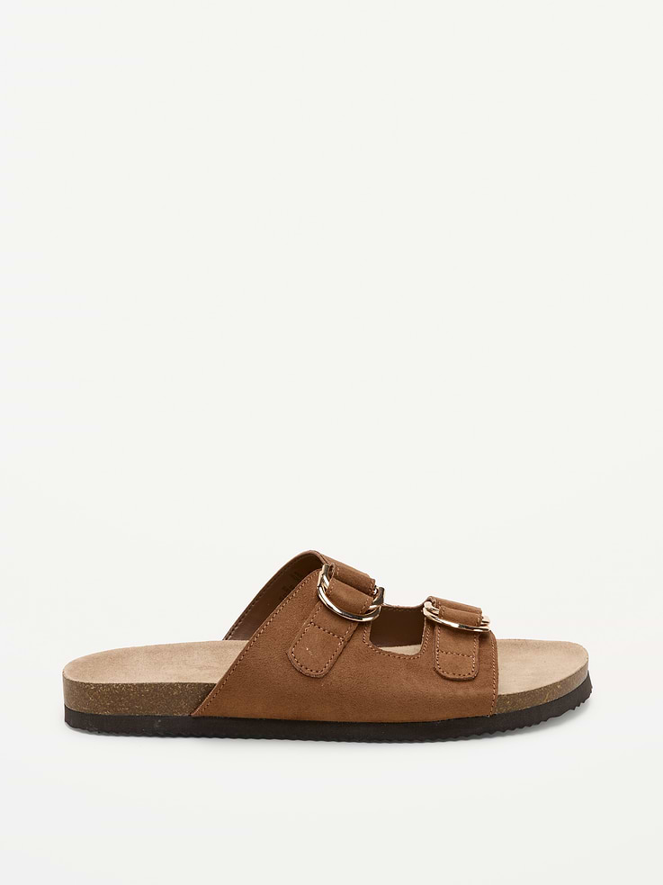 Image number 3 showing, Faux-Suede Double-Strap Slide Sandals for Women