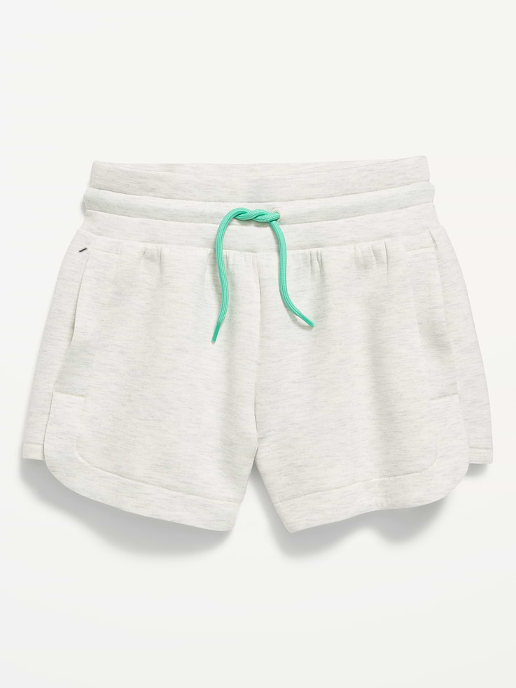 Image 4 of 4, High-Waisted Bounce Fleece Shorts for Girls
