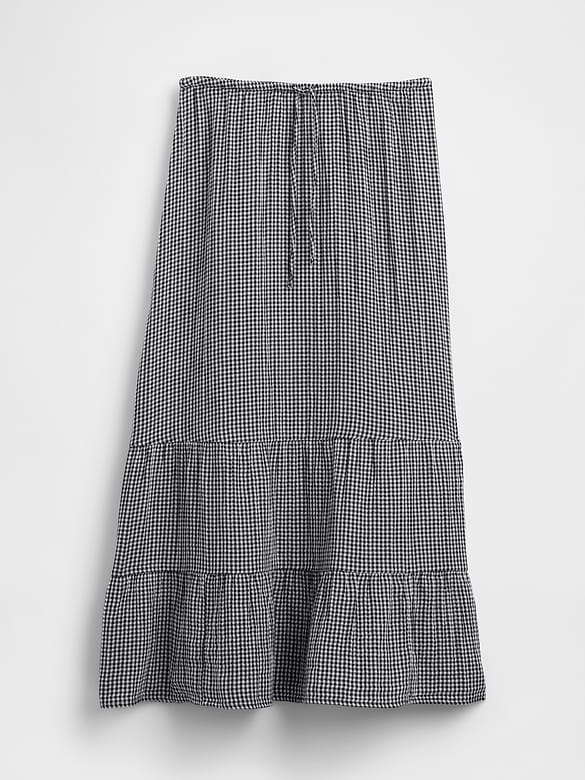 Cotton Gauze Tiered Easy Maxi Skirt