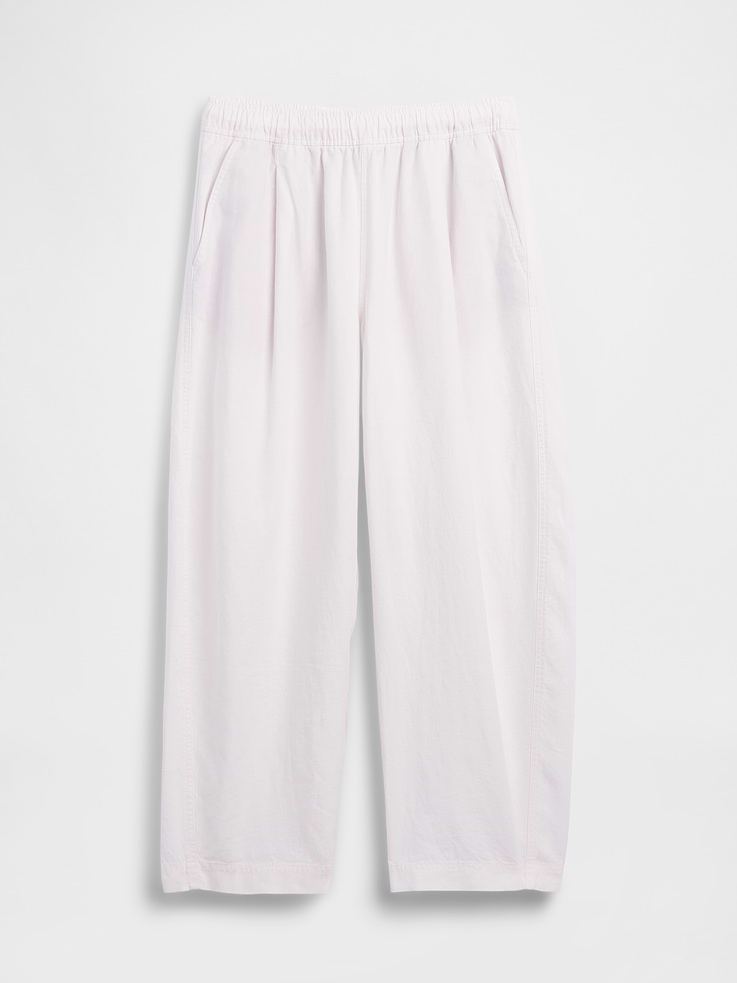 Image number 6 showing, Linen-Blend Easy Barrel Pants