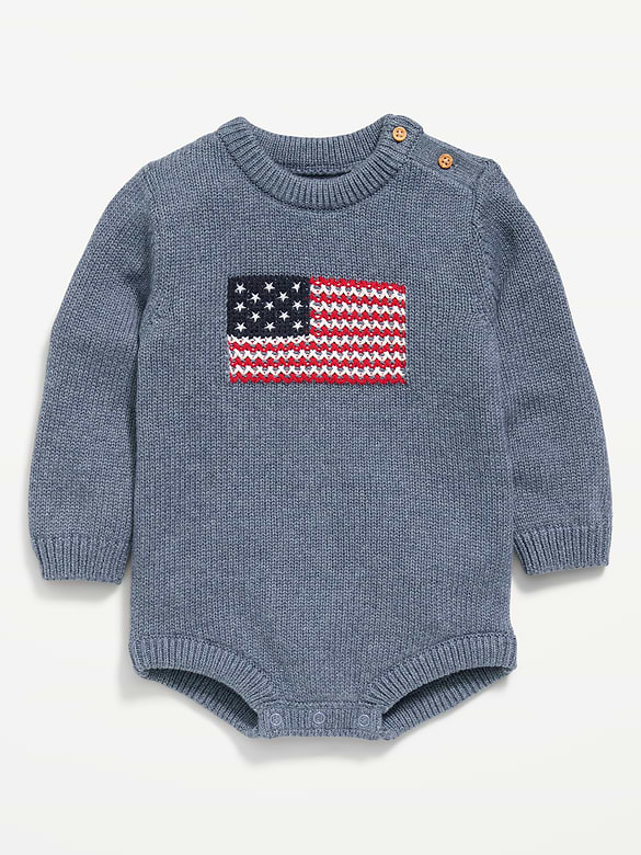 Long-Sleeve Sweater-Knit One-Piece Romper for Baby