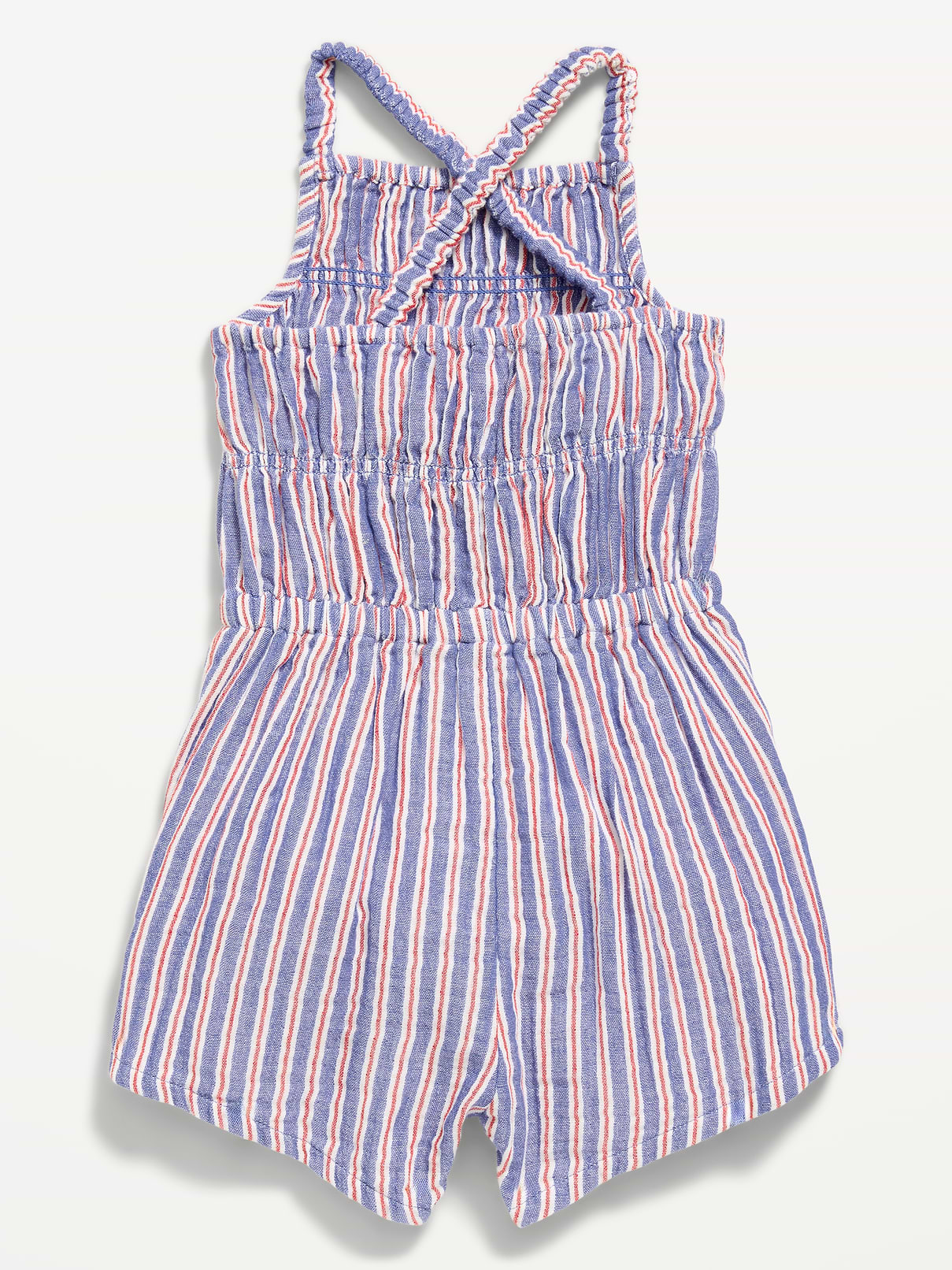 Image number 3 showing, Sleeveless Double-Weave Smocked Romper for Toddler Girls