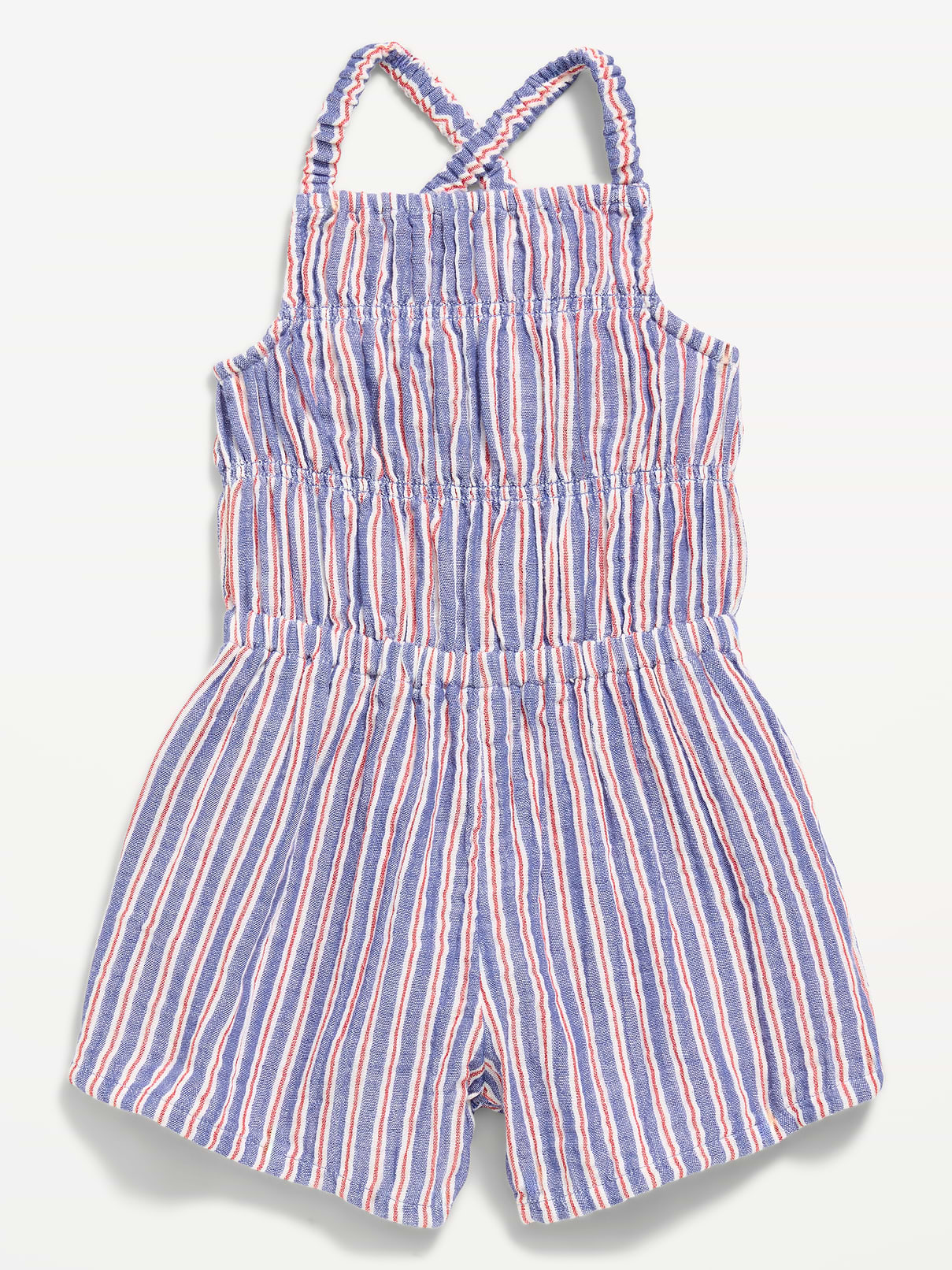 Image number 2 showing, Sleeveless Double-Weave Smocked Romper for Toddler Girls