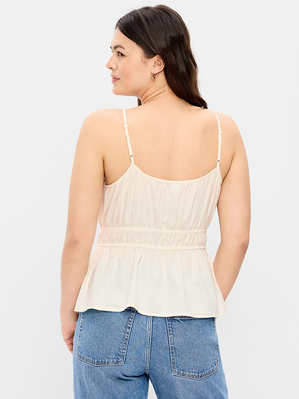 Camisole à bretelles perlées et taille smockée
