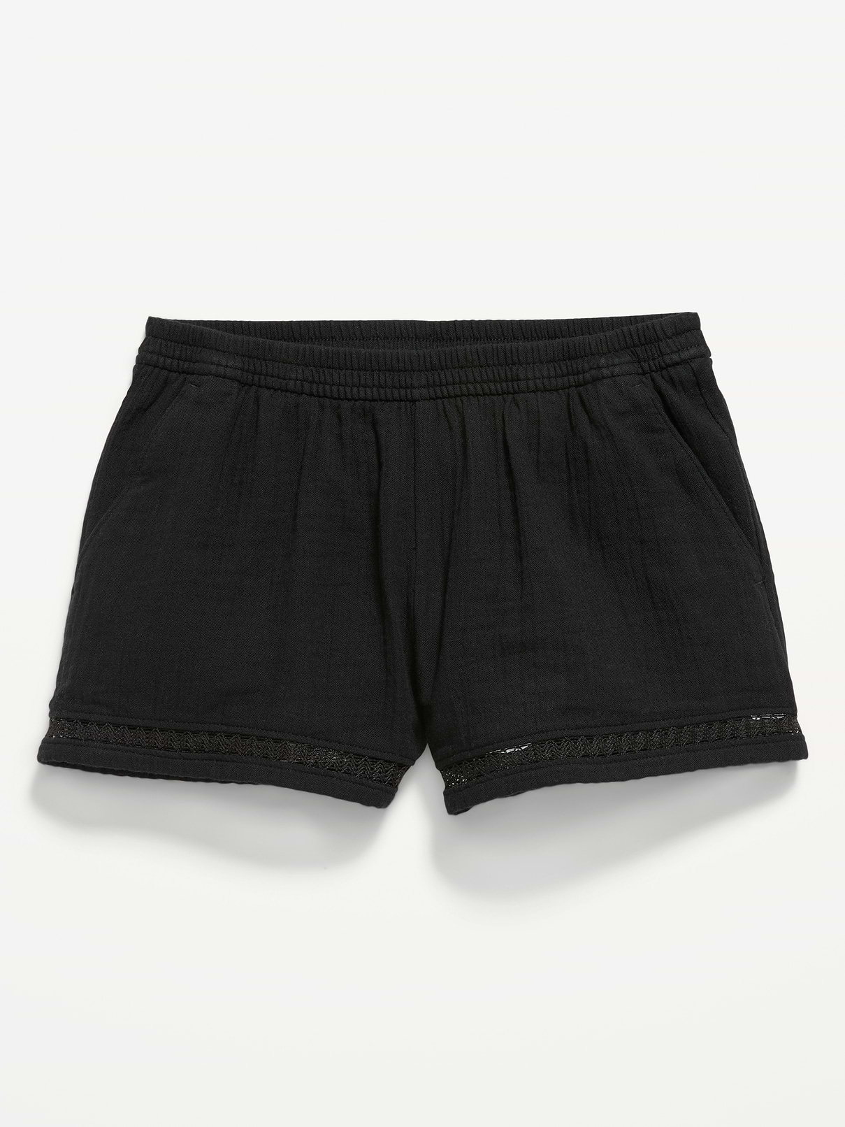Image number 1 showing, Double-Weave Crochet-Trim Shorts for Girls