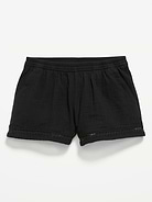Image number 1 showing, Double-Weave Crochet-Trim Shorts for Girls