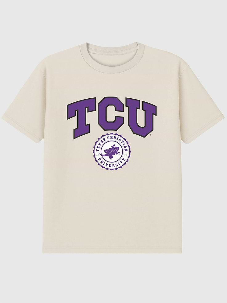Image number 1 showing, TCU Texas Christian University Collegiate Seal Dark Graphic T-Shirt