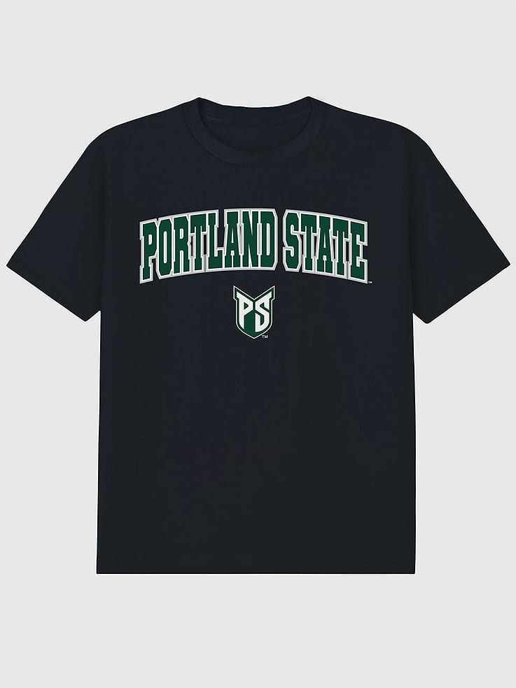 Image number 1 showing, Portland State University Arch Logo Black Graphic T-Shirt