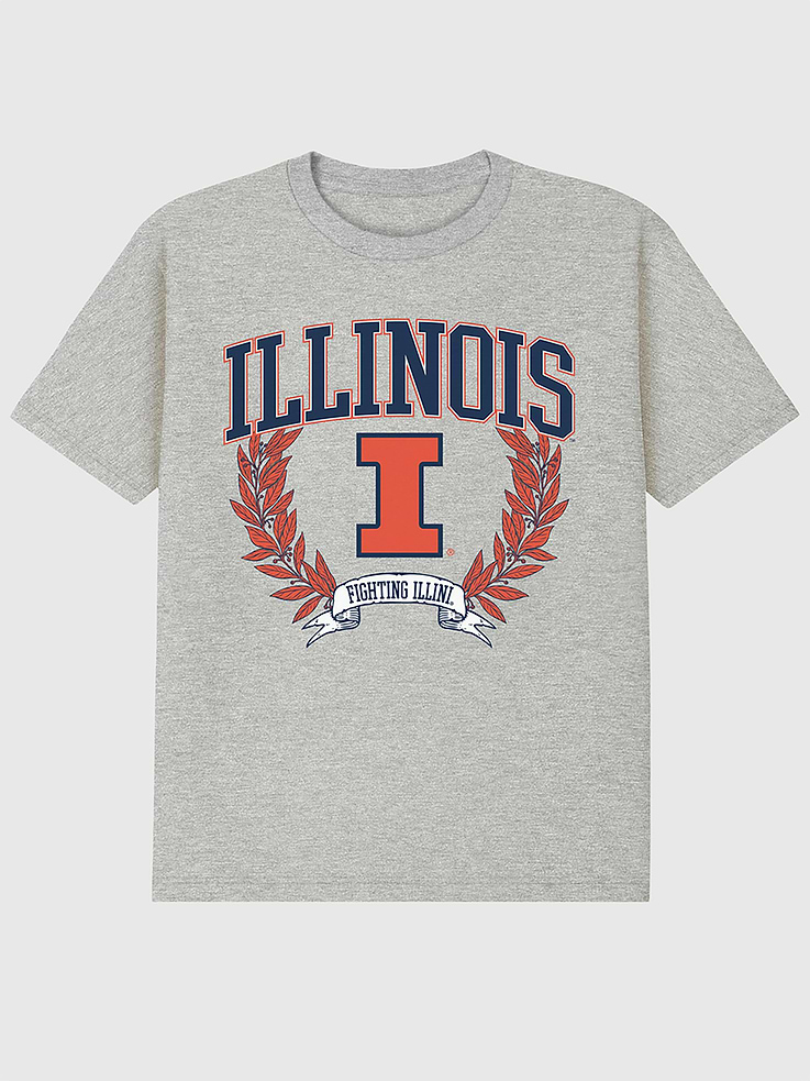 Image number 1 showing, University of Illinois Laurels Dark Graphic T-Shirt
