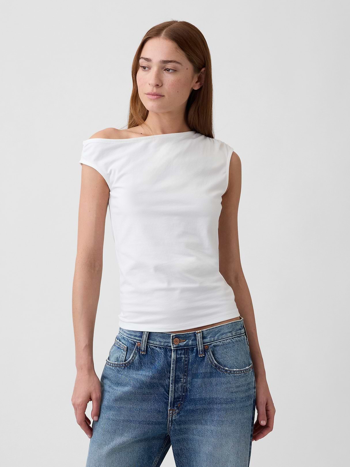 Stretch Jersey Off-Shoulder Top | Gap Factory