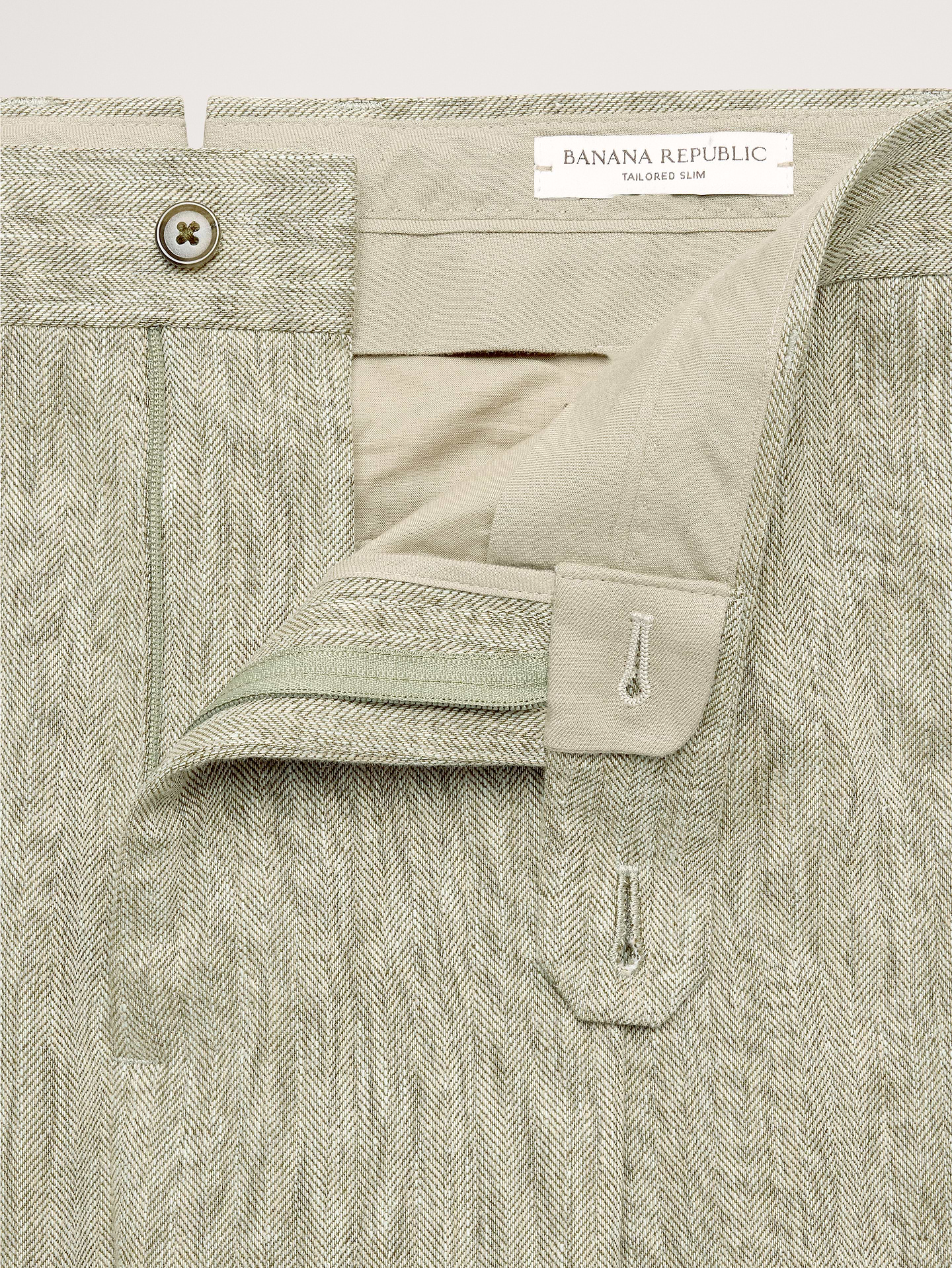 Image number 7 showing, Tailored Slim-Fit Green Linen-Cotton Suit Pant