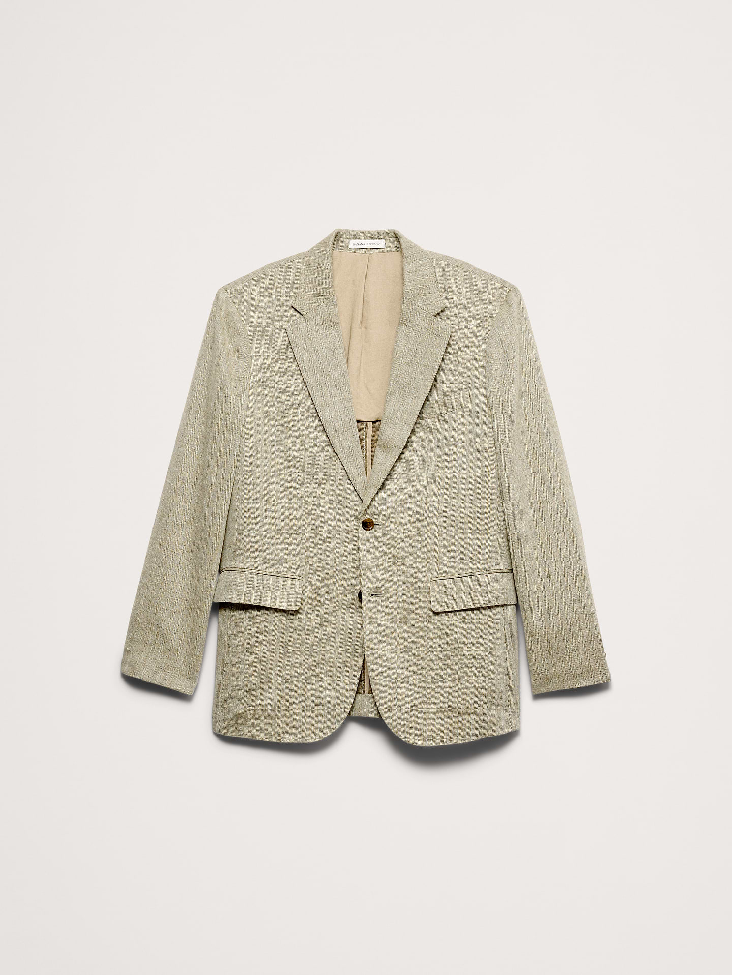 Image number 5 showing, Tailored Slim-Fit Green Linen-Cotton Suit Jacket