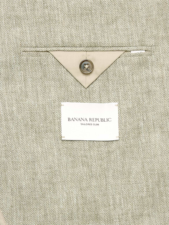 Tailored Slim-Fit Green Linen-Cotton Suit Jacket