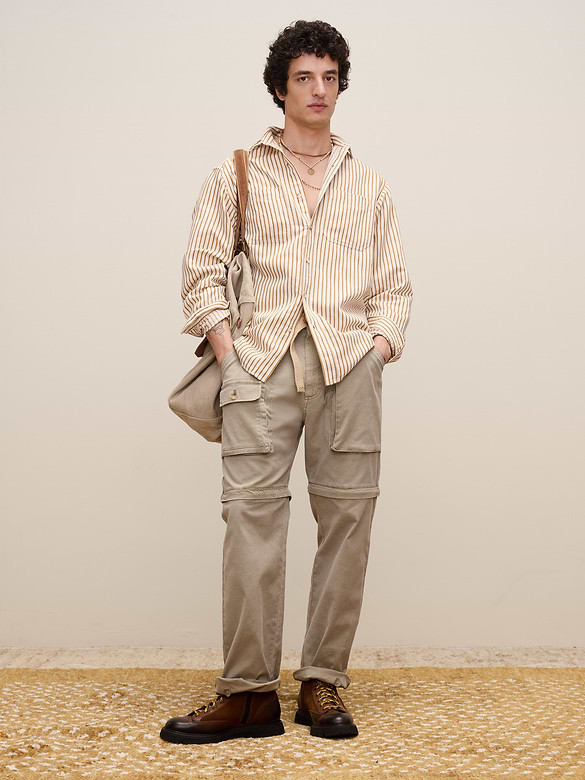 Archive Reissue Ticking Shirt in Cotton-Hemp