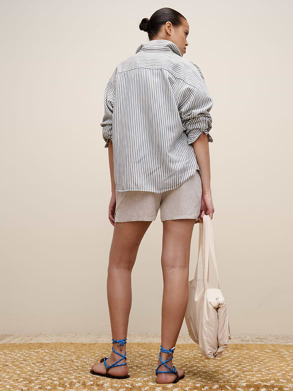Archive Reissue Ticking Shirt in Cotton-Hemp