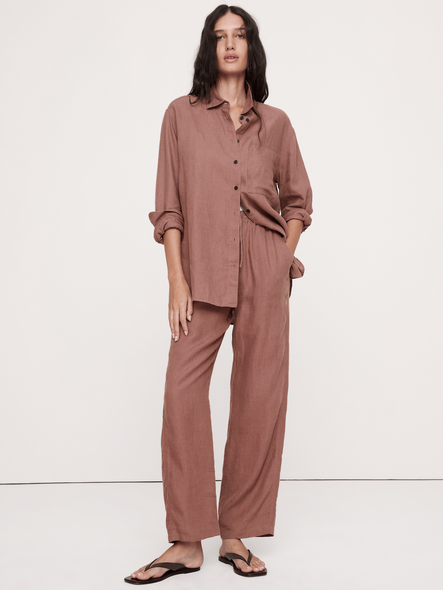 Image number 5 showing, The Getaway Straight-Leg Pull-On Pant in Linen