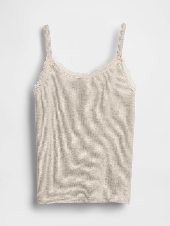 Kids Waffle Lace-Trim Cami