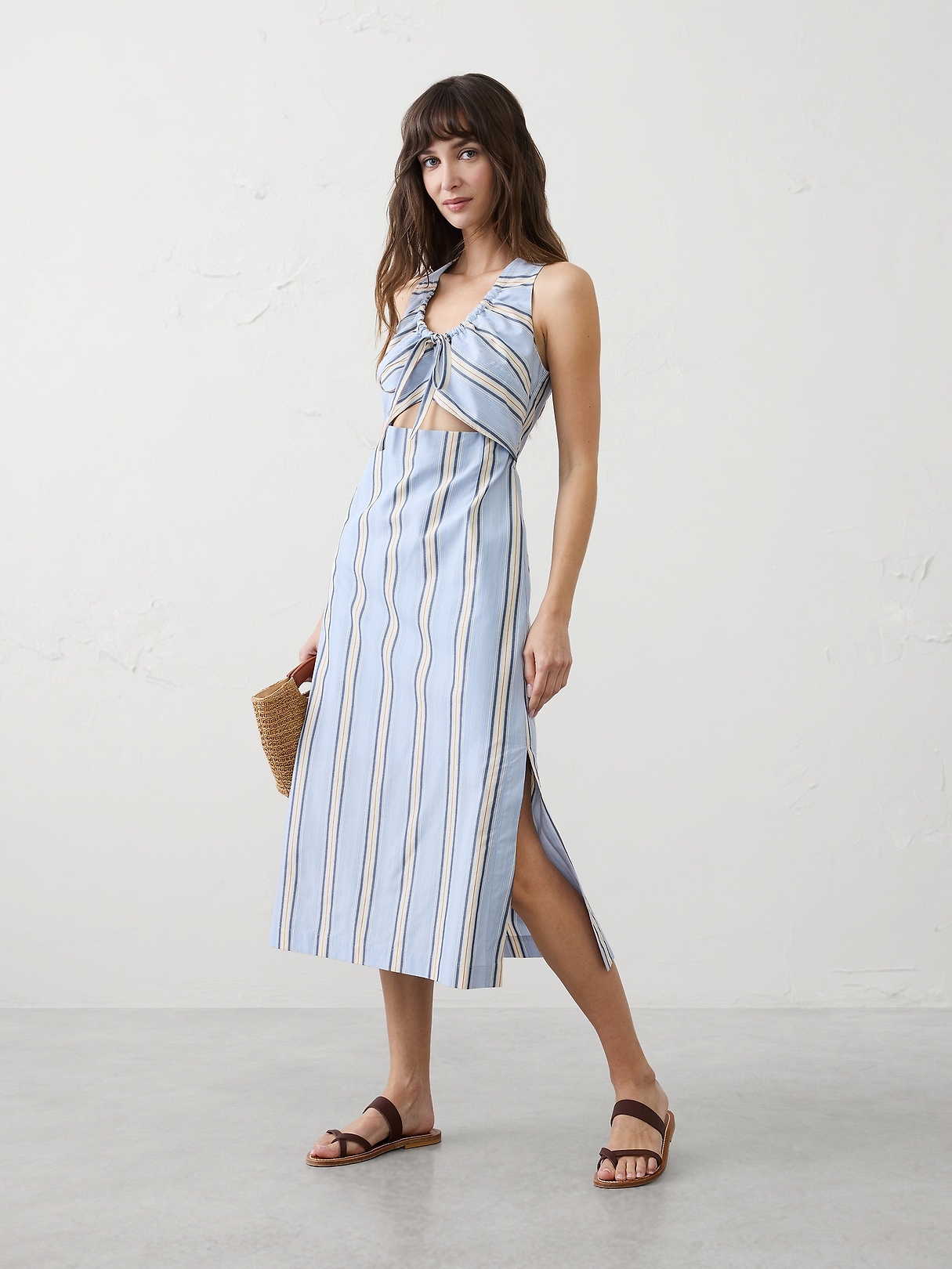 Cinched Cutout Midi Dress | Banana Republic Factory
