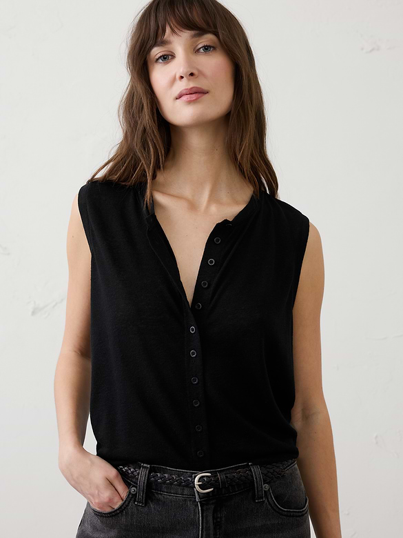 Linen-Blend Tank
