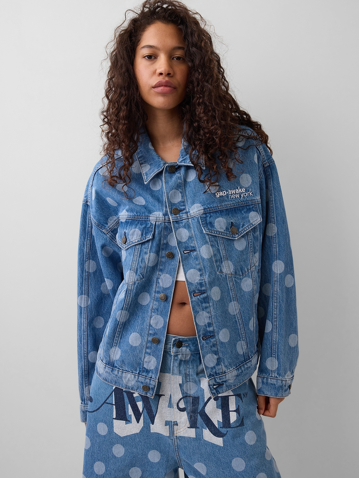 Gap × Awake NY Oversized Dotted Icon Denim Jacket | Gap