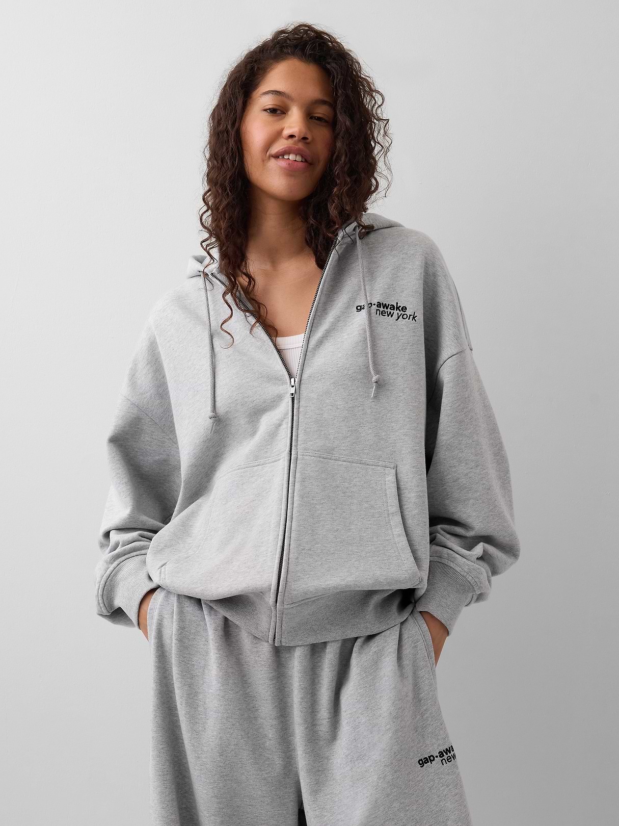 Gap × Awake NY Heavyweight Oversized Logo Zip Hoodie | Gap