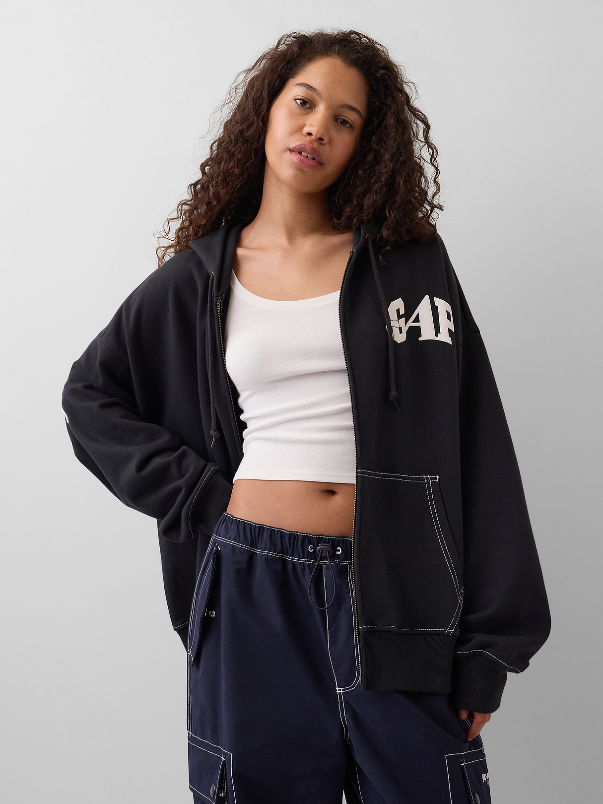 Gap × Awake NY Heavyweight Oversized Logo Zip Hoodie | Gap
