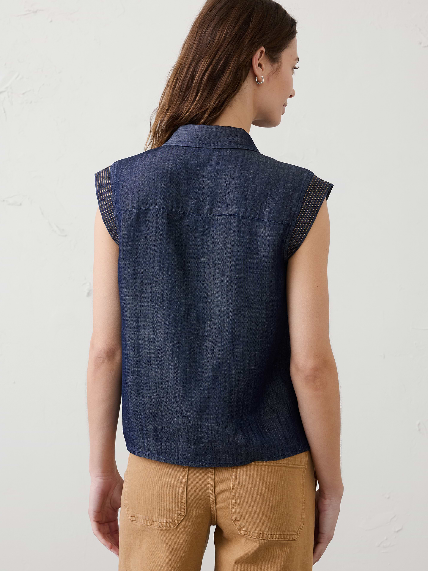 Image number 5 showing, Trapunto Cap-Sleeve Shirt