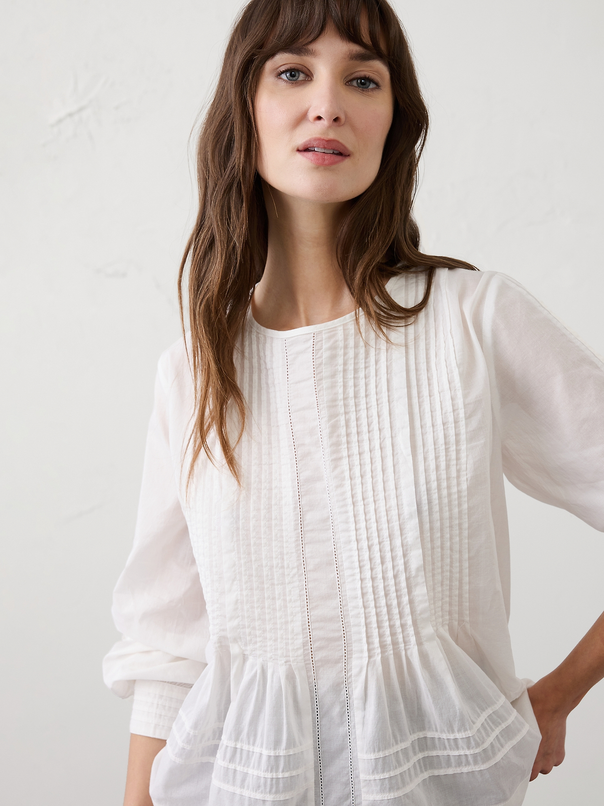 Pintuck Button-Back Top | Banana Republic Factory