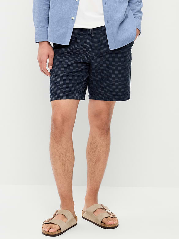 Textured-Knit Jogger Shorts -- 7-inch inseam