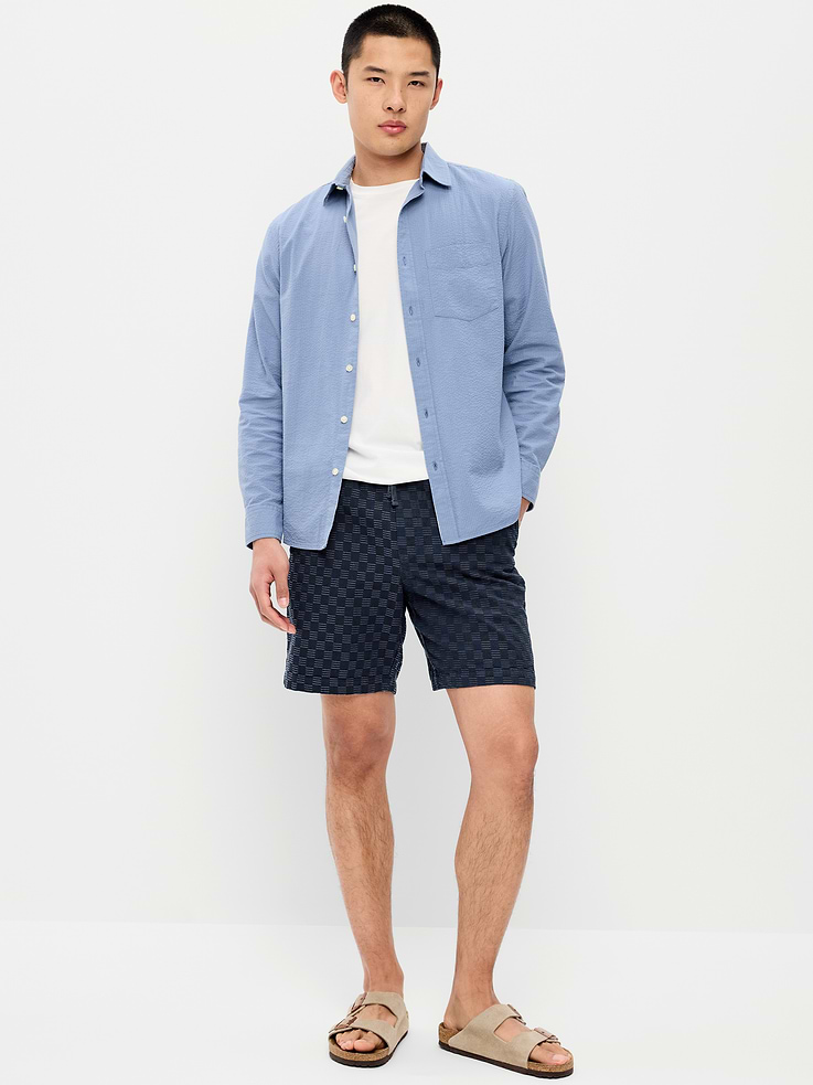 Image number 1 showing, Textured-Knit Jogger Shorts -- 7-inch inseam