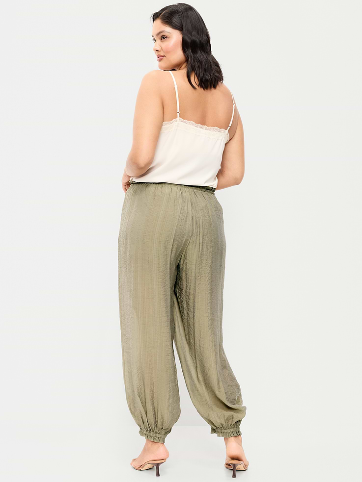 Image number 9 showing, High-Waisted Sheer Chiffon Harem Pants