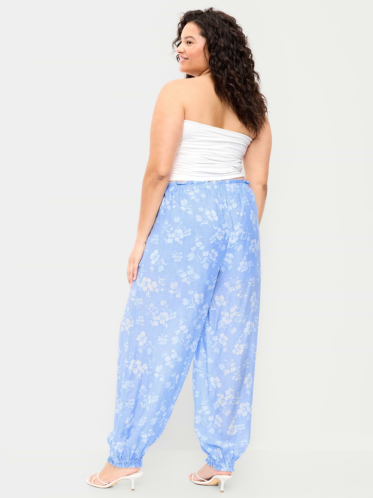 Image number 9 showing, High-Waisted Sheer Chiffon Harem Pants