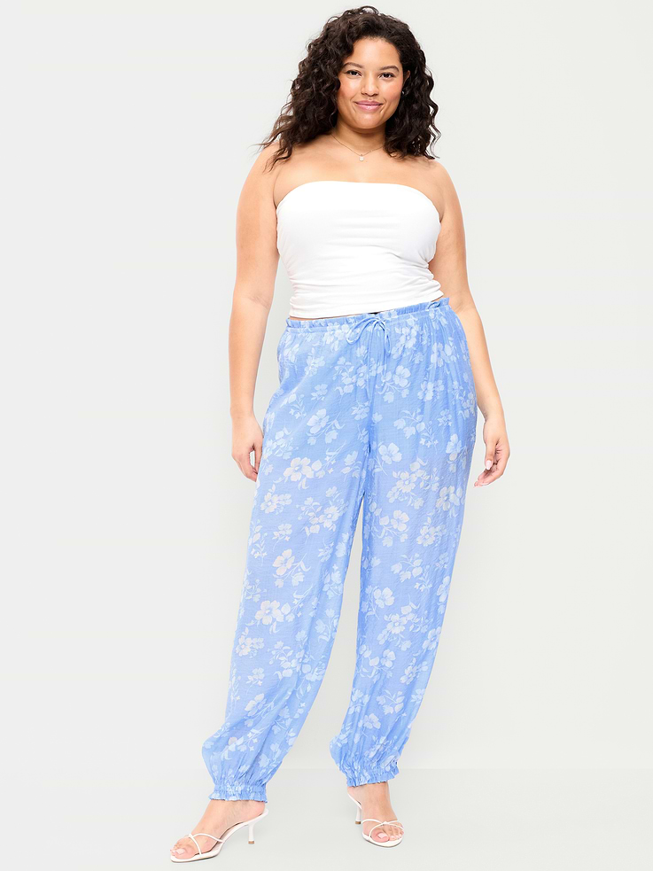 Image number 8 showing, High-Waisted Sheer Chiffon Harem Pants