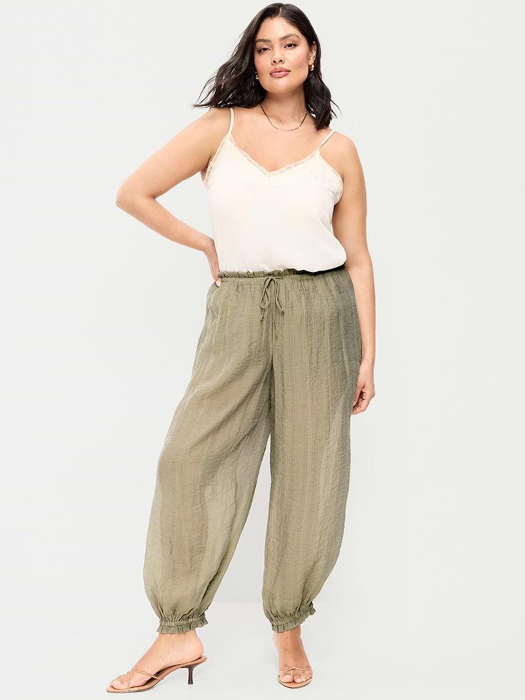Image number 8 showing, High-Waisted Sheer Chiffon Harem Pants