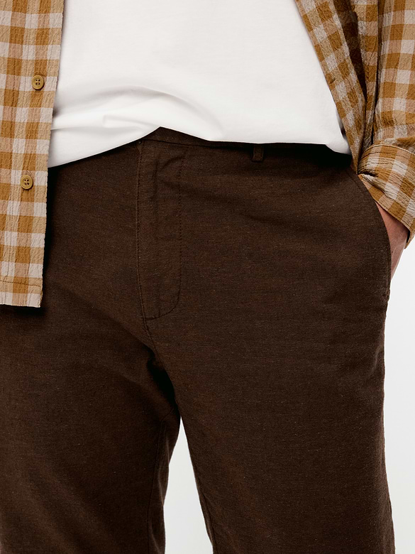 90's Straight-Fit Linen-Blend Dress Pants
