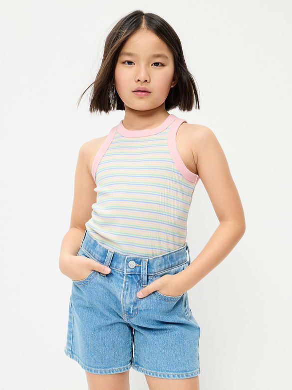 Fitted Ribbed Tank Top for Girls