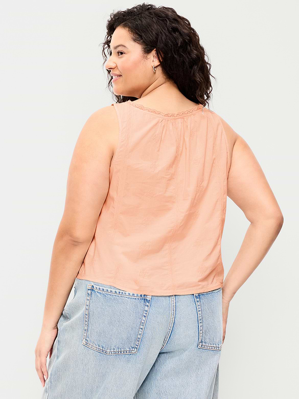 Camisole brodée à bordure à volants