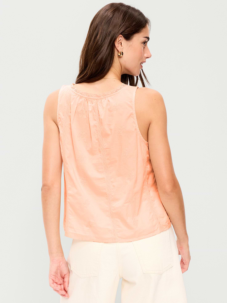 Image number 2 showing, Ruffle-Trim Embroidered Tank Top